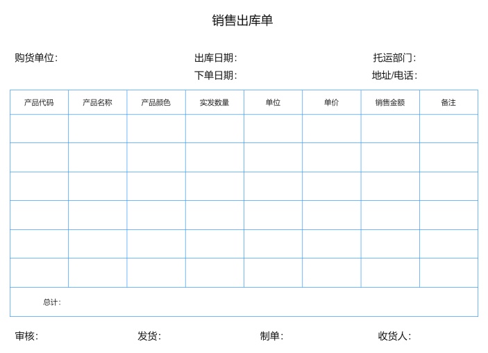 仓库管理之销售出库单