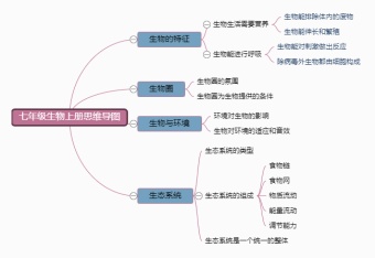 七年级生物上册思维导图模板