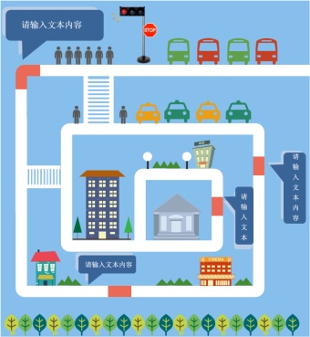 回字形平面路线图模板