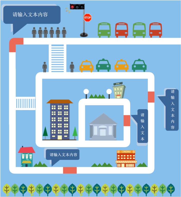 回字形平面路线图