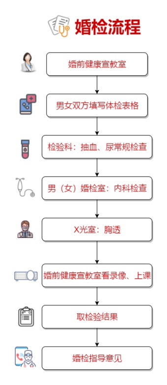 婚检流程图模板