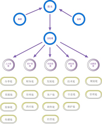 公司职能分布图模板