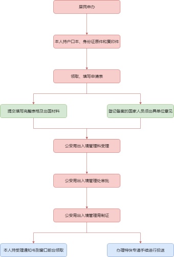 出国证照申办流程图模板