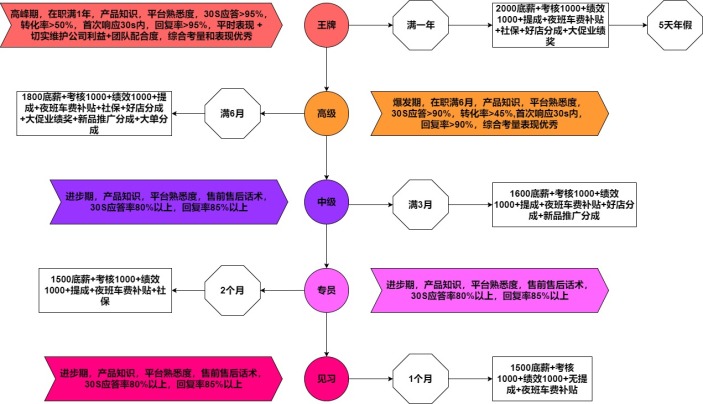 电商客服晋升时间轴流程图