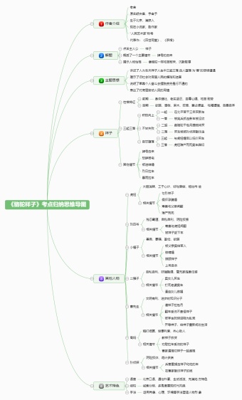 《骆驼祥子》考点归纳思维导图模板