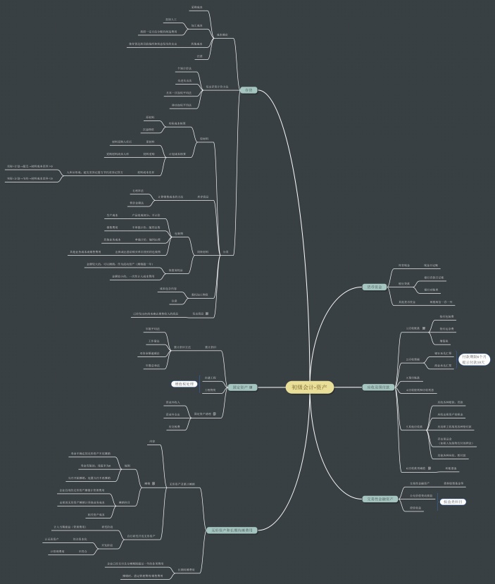 初级会计-资产思维导图