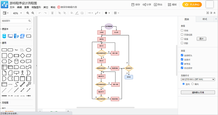 五子棋程序设计流程图画法