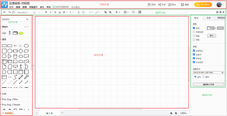 迅捷画图流程图编辑器