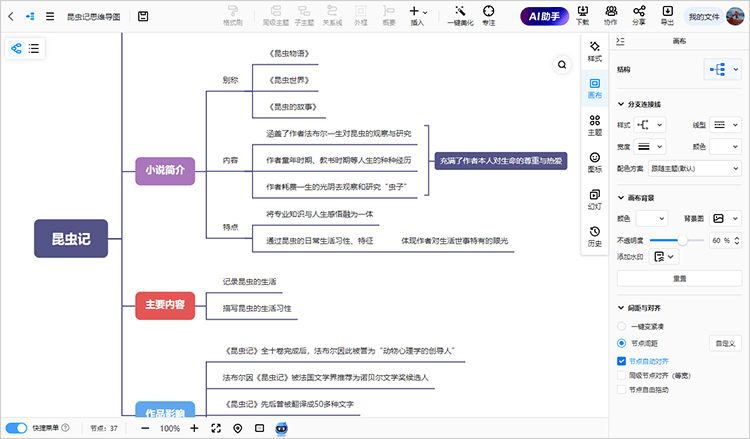 昆虫记思维导图模板怎么画