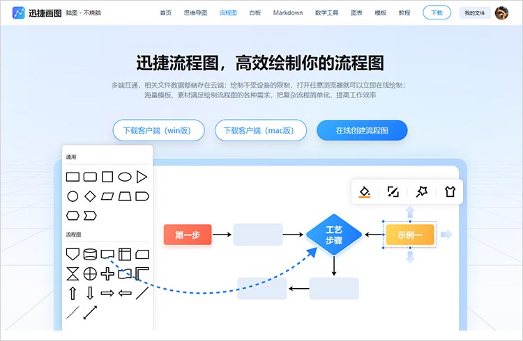 迅捷画图流程图工具