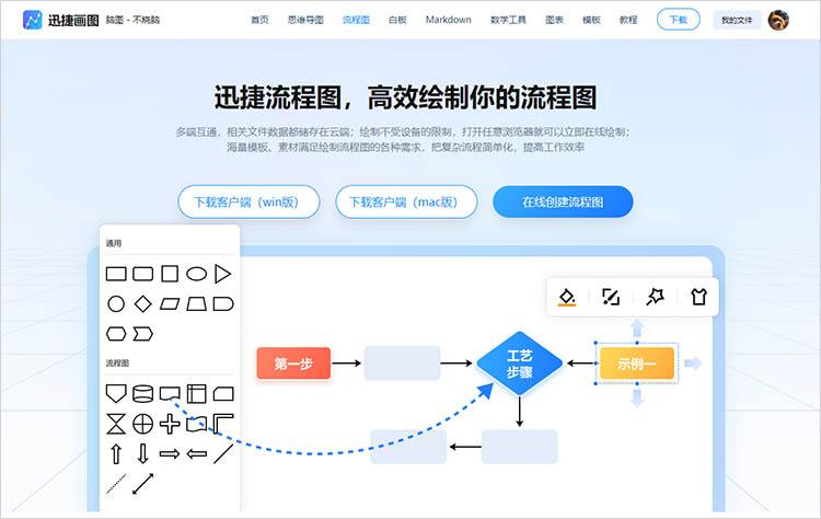 迅捷画图流程图工具