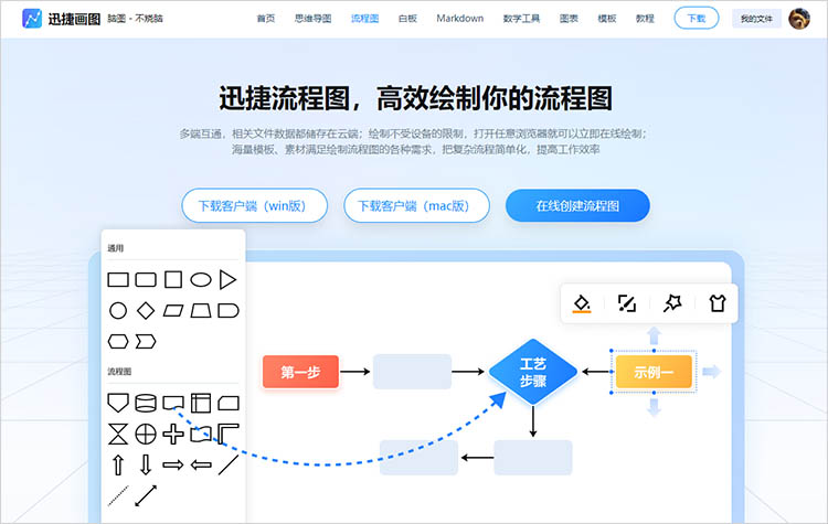 迅捷画图流程图工具