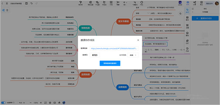 负数思维导图步骤五