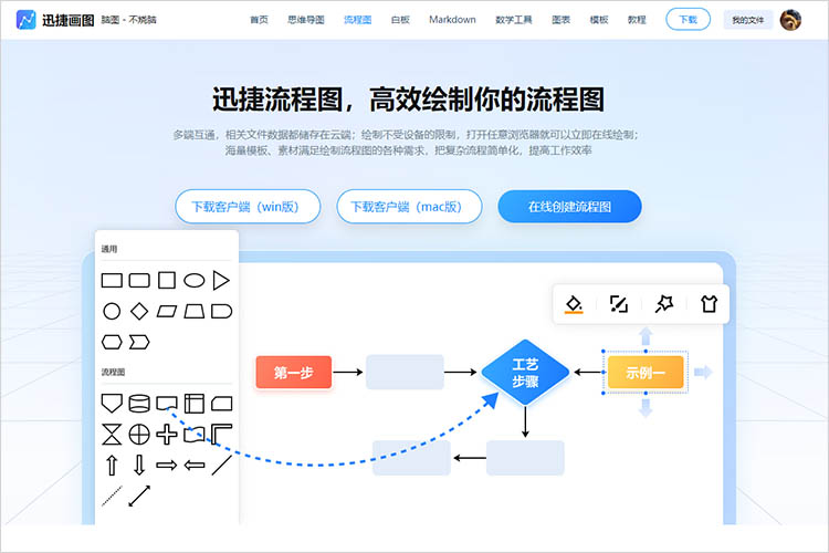 迅捷画图流程图工具