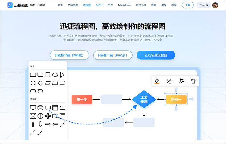 迅捷画图流程图工具