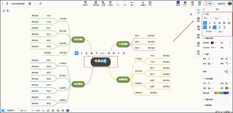 年度总结思维导图步骤3