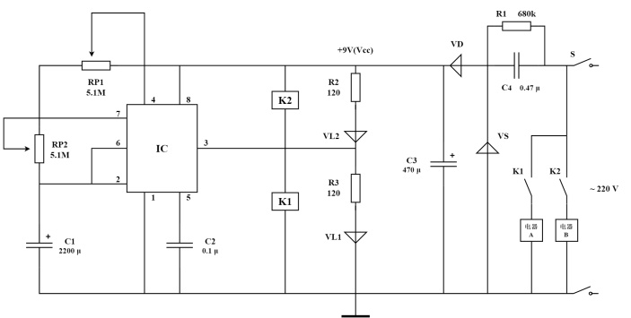 间歇通电控制器电路图