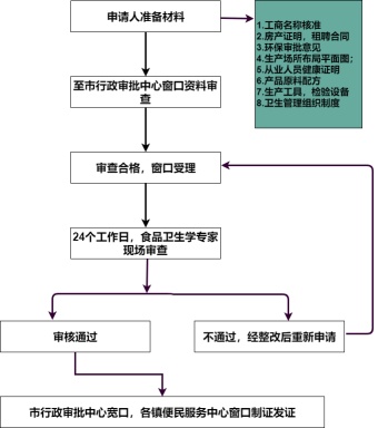 食品卫生许可审批流程图模板