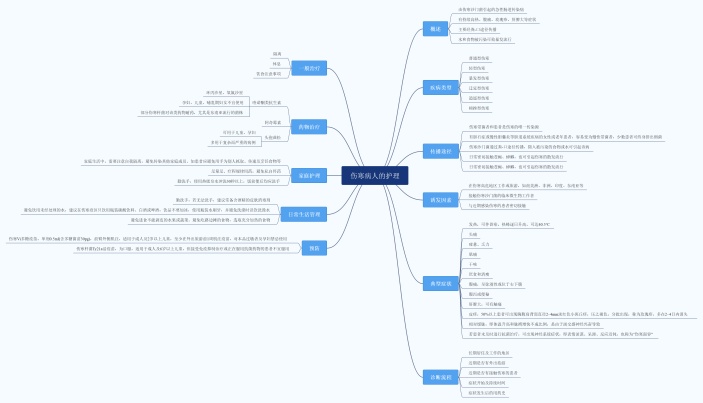 伤寒病人的护理思维导图