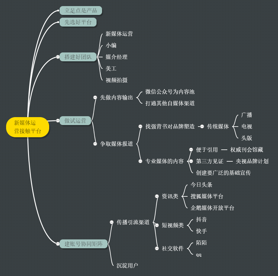 新媒体平台思维导图图片