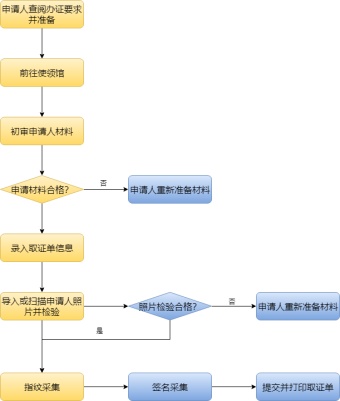 电子护照办理流程图模板